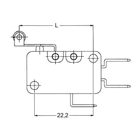 microinterruptor con palanca de rodillo 250V 16A 1CO empalme conector Faston 6,3mm 