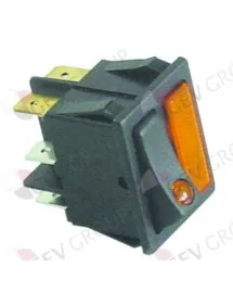 interruptor basculante medida de montaje 30x22mm naranja/naranja 1NO/lámpara 250V 16A iluminado CF-Cenedese Clajosa
