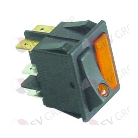 rocker switch mounting measurements 30x22mm orange/orange 1NO/indicator light 250V 16A CF-Cenedese Clajosa