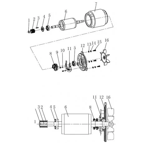 Espiral tracción Amasadora B20F Despiece 33 Medidas 33x30mm Eje Ø16mm