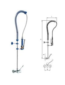 Grifo ducha mural dos aguas monomando