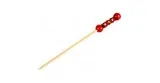 Bamboo Pick with Natural Beads and Red Design (200 pcs)