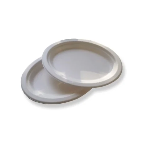 Plato Ovalado blanco biodegradable (50 uds)