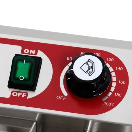 Friteuse électrique 7+7 Litres 3+3KW 2 récipient en acier