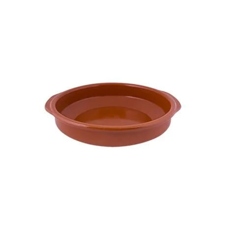 Round clay pot with handles