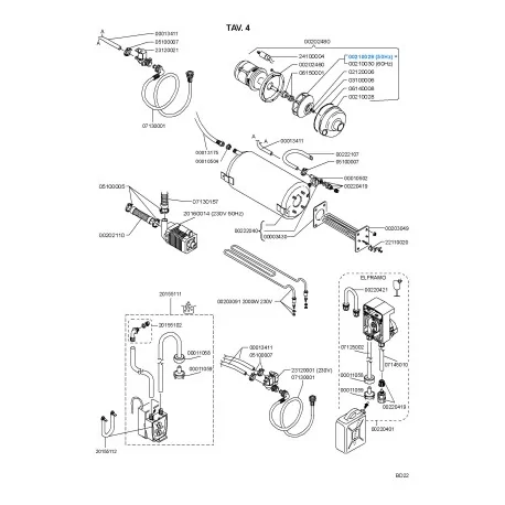 tube évacuation L 605mm Fagor
