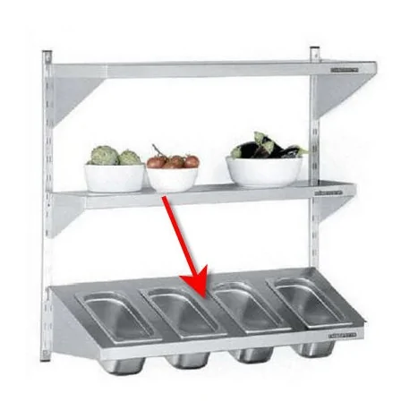 1 shelf in a sloping position