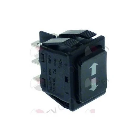 momentary rocker switch mounting measurements 30x22mm black 2CO 230V 16A