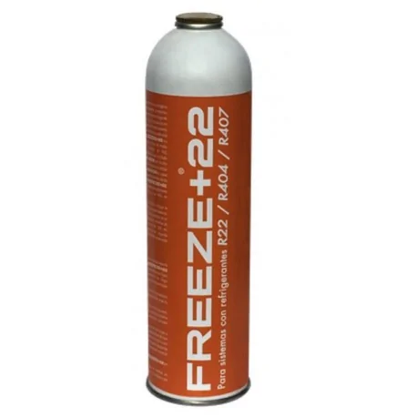 Gaz réfrigérant Freeze+22 400 gr récipient 750 ml Pour les systèmes avec R22, R404, R407. 100% organique