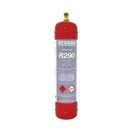 Gas Refrigerant R 290 Container 370gr Ce Standard Matallic Container Brass Valve