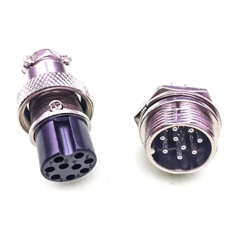 Connector GX16 16mm 9 pin male female