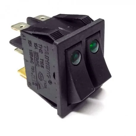 interruptor basculante medida de montaje 30x22mm verde - verde 1NO/1NO/lámpara 250V 20A iluminado ECO1C-003