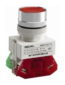 Interrupteur d'urgence Delixi LAY7 600V 10A Taille de montage Ø22mm