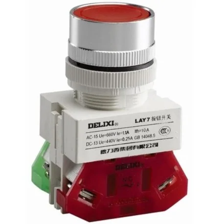 Interrupteur d'urgence Delixi LAY7 600V 10A Taille de montage Ø22mm