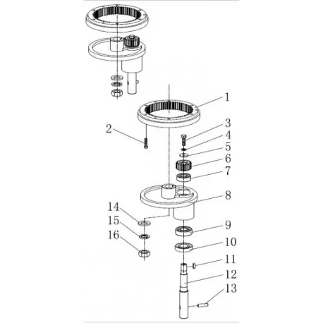 Engrenage 44mm 20 dents arbre 16mm Pétrisseur mélangeur Nro.26 B20F Nro.7 M20A Nro.96 B20B