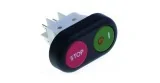 interrupteur à poussoir 345510 dimensions de montage 30x22mm rouge/vert 2NO 250V RGV
