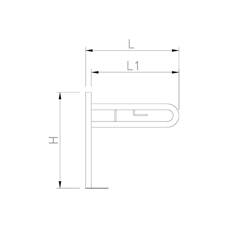 Folding INOX grab bar with ground anchor