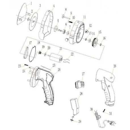 Kebab couteau câble KS100E KS100E-30 3 mètres