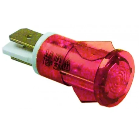 lámpara de señalización ø 12mm rojo 230V empalme conector Faston 6,3mm 
