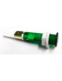 Lámpara de señalización ø 10mm verde 230V empalme conector Faston 6,3mm UE 1 pzs 