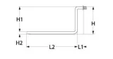 resistencia 1400W 230V espirales 1 L 275mm An 40mm H 210mm L1 15mm L2 260mm H1 165mm H2 45mm CF-Cenedese