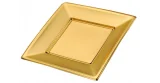 Plato llano cuadrado oro 17x17 cm (pack 4 unidades)