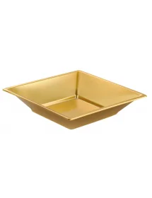 Plain plate square gold 17x17 cm (pack 25 units)