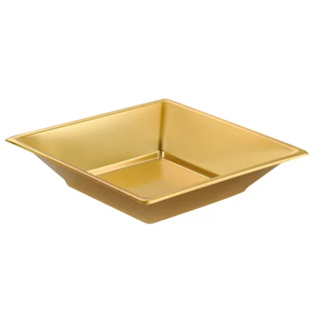 Plain plate square gold 17x17 cm (pack 25 units)