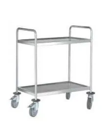 Serving trolley with 2 shelves