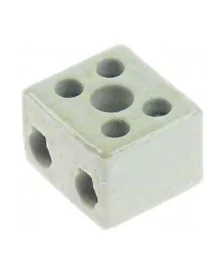 conector de porcelana 2 polos 2,5mm² máx. 10A máx. 250V T máx 200°C L 22mm An 17mm H 15mm 