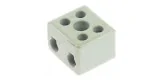 bornier de porcelaine 2-pôles 2,5mm² max. 10A max 250V t.max. 200°C L 22mm lar. 17mm H 15mm