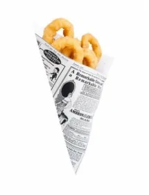 Greaseproof paper cones rolled newspaper TIMES (250 units)
