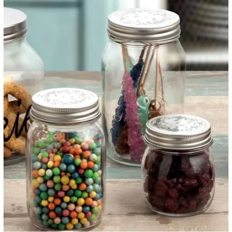 Glass jar with metal lid