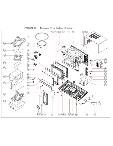 Placa Electrónica Microondas Eutron P90D25AL-G3 MEL001-SE1X