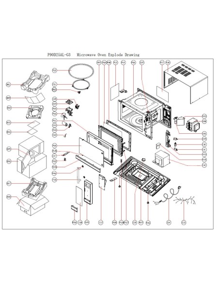 Electronic board Microwave Eutron P90D25AL-G3 MEL001-SE1X
