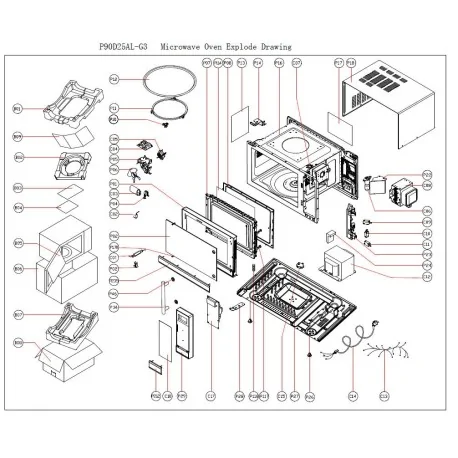 Microwave mechanism support Eutron P90D25AL-G3 P23