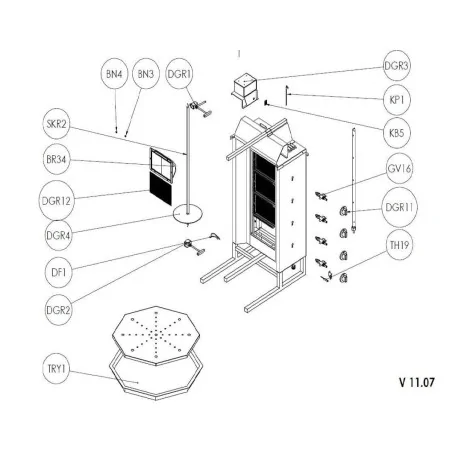Brûleur complet Doner Ozti 6802.00001.110