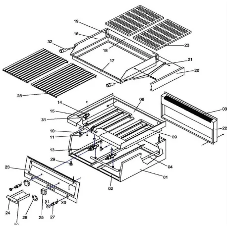 Quemador Barbacoa Ozti 6267.00002.55 Serie 650-700-750