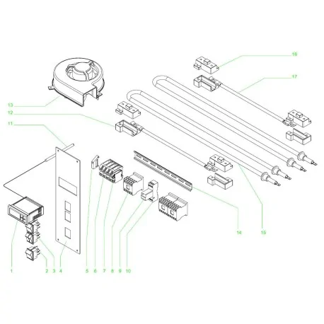 Heat Element MCM BA4 2430W 230V clamping 2 holes threaded 50051-1