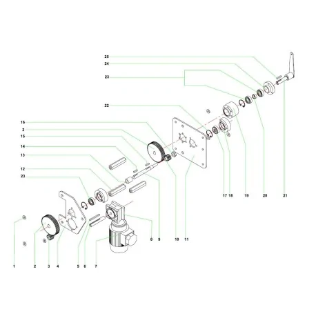 Heat Element MCM BA4 2430W 230V clamping 2 holes threaded 50051-1