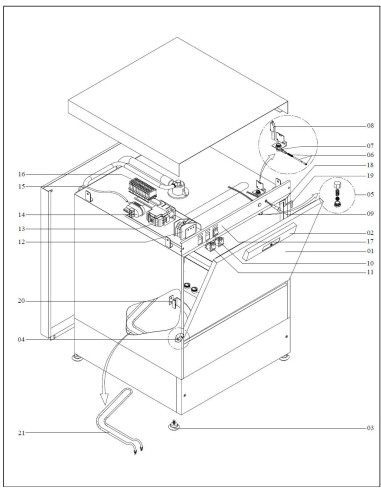 Egoutter avec le joint torique et un écrou DW500 BW1200 Arisco A06KL00 A06KL05