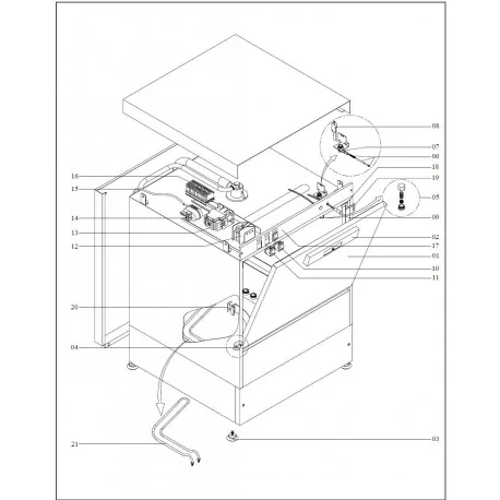 Tuyau formé lavage code référence GLMSIC2A GLMSIC2A04 avec branchement