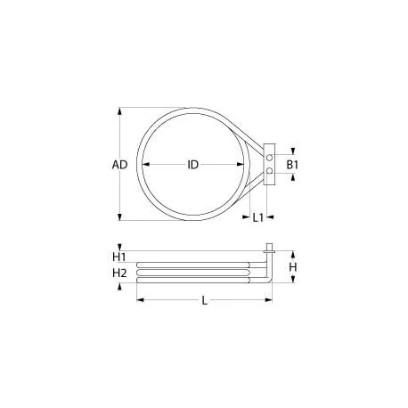 resistencia horno Ozti 1500W 220V espirales 1 int.ø 198mm 417622 6246.00020.00
