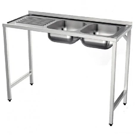 Fregadero semi industrial 2 Senos derecha FONDO 500