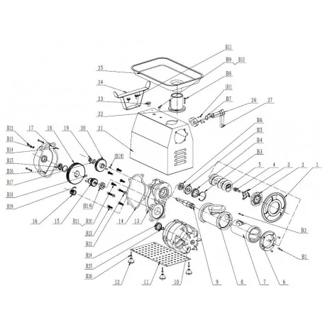 Group Mounting Clamping Mouth Mincer TK-22 TK-32 Parts 27-29