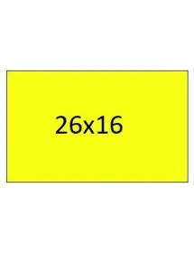 Rollos de etiquetas rectangular permanentes 26X16 AMARILLO FLÚOR (40 rollos)