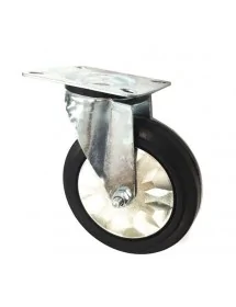 roue pivotante avec frein de roue ø 125mm plaque de fixation 5x100mm