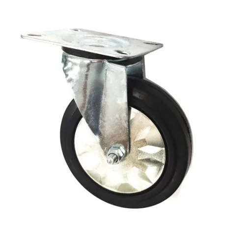 roue pivotante avec frein de roue ø 125mm plaque de fixation 5x100mm
