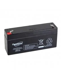 Lead AGM (Hermetic) Battery Stationary, 6 Volts, 3.3 Amperes, Dimensions 134 * 34 * 62 mm., Faston Terminals. weight 600GR