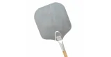 Pizza shovel with sharp edges in silver